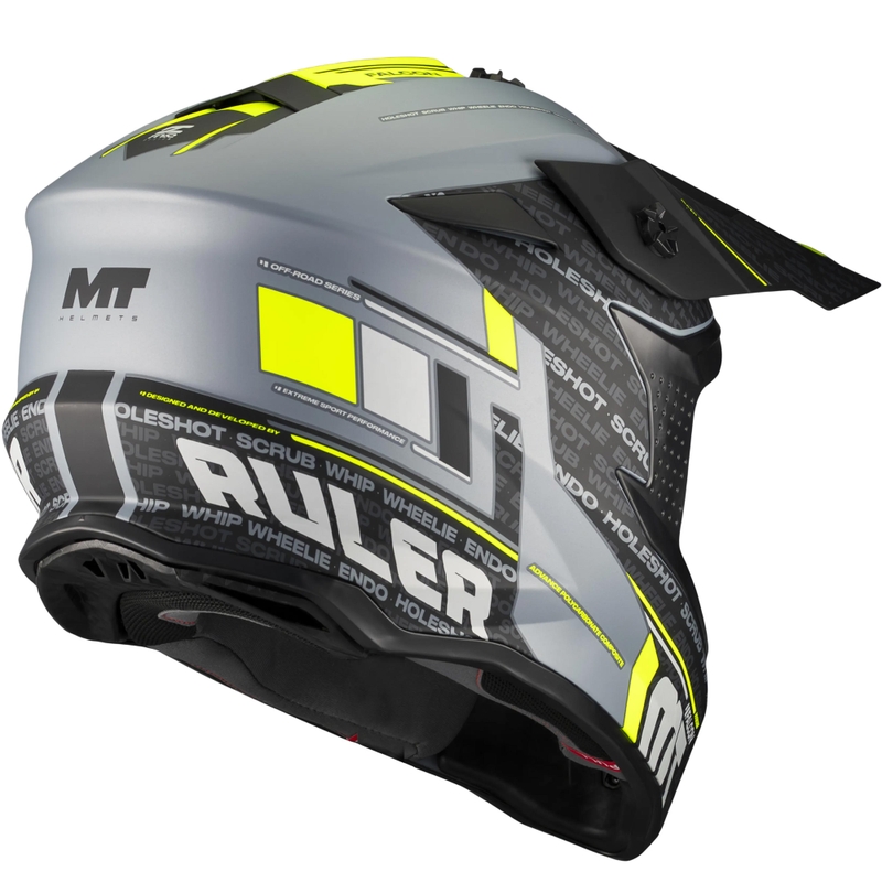 Motokros kaciga MT Falcon S Ruler C2 mat crno-sivo-fluo žuta