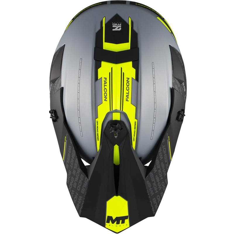 Motokros kaciga MT Falcon S Ruler C2 mat crno-sivo-fluo žuta