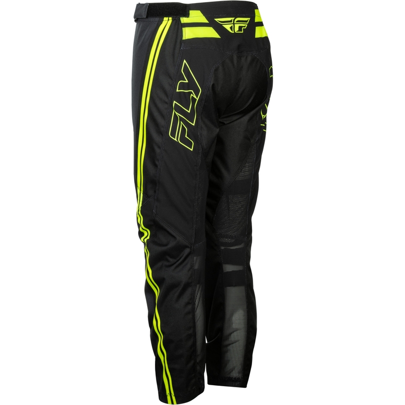 Dječje motokros hlače FLY Racing F-16 Raze crno-fluo žute
