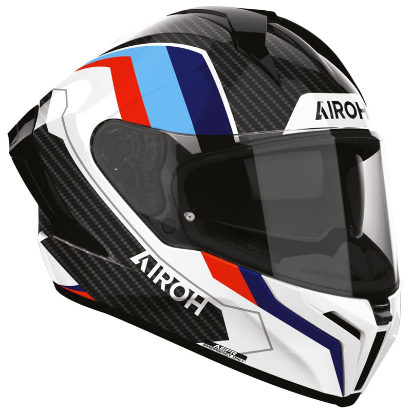 Airoh Matryx Carbon Rank kaciga za motocikle s punim licem, crno-bijelo-plava