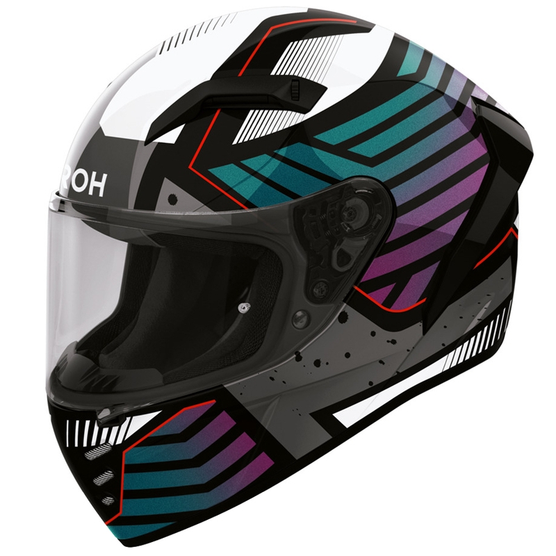 Airoh Connor Flex full-face motociklistička kaciga bijelo-sivo-plavo-ljubičasta