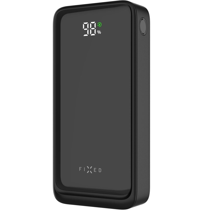 Power bank FIXED Zen2 20 20.000 mAh PD 20 W s LCD zaslonom crne boje
