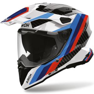 Enduro motociklistička kaciga Airoh Commander 2 Carbon Rank crno-bijelo-plava