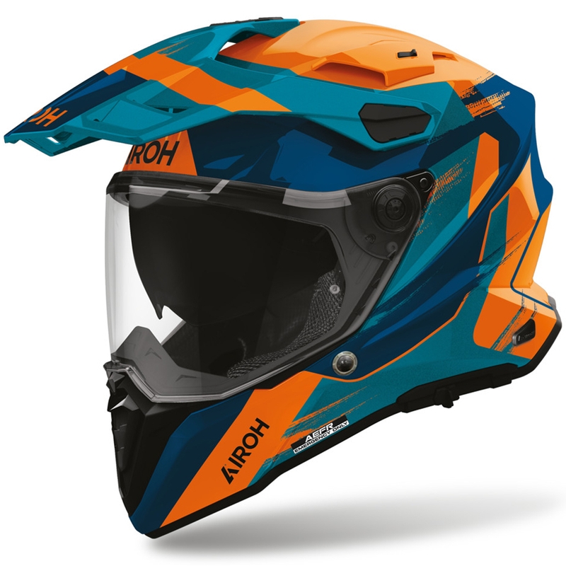 Enduro motociklistička kaciga Airoh Commander 2 Razor plavo-narančasta