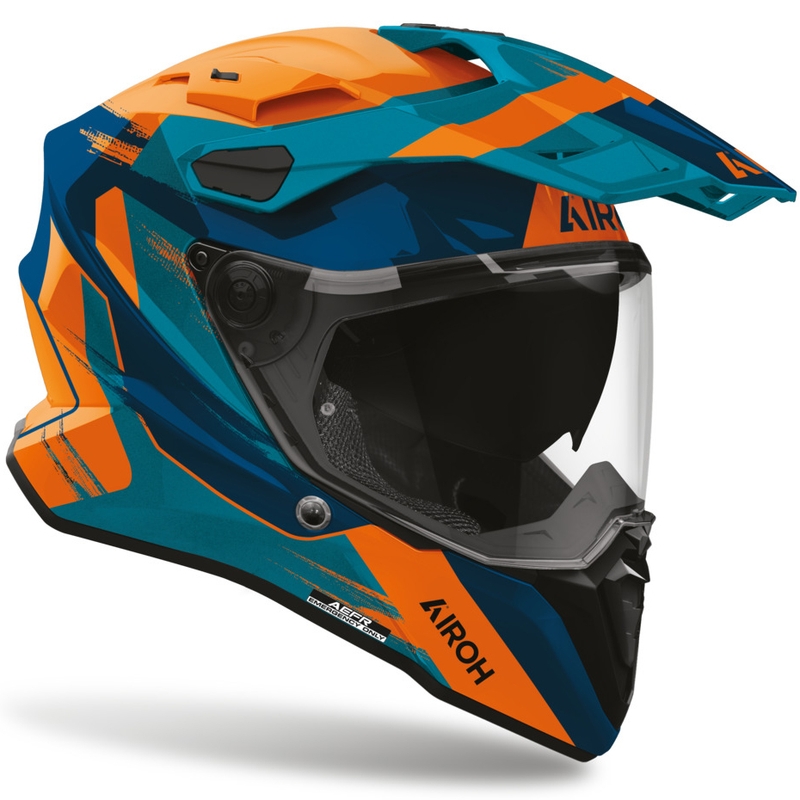 Enduro motociklistička kaciga Airoh Commander 2 Razor plavo-narančasta
