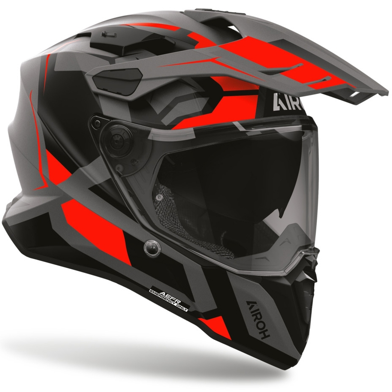 Enduro motociklistička kaciga Airoh Commander 2 Polar mat fluo crvena