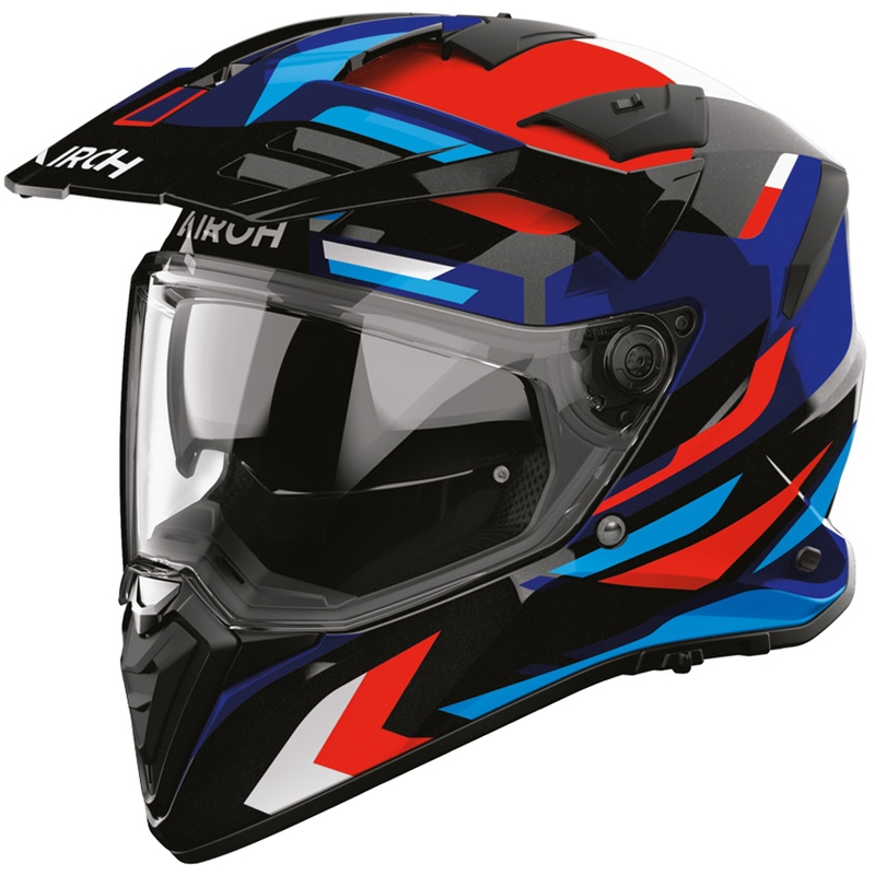 Enduro motociklistička kaciga Airoh BADX-X Glitch plavo-crvena