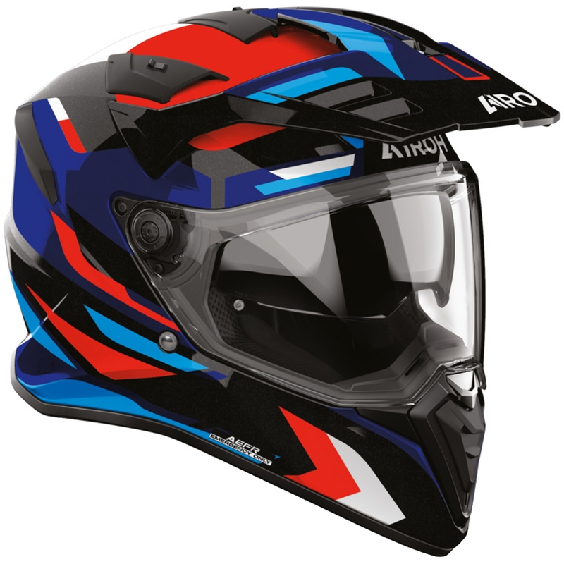 Enduro motociklistička kaciga Airoh BADX-X Glitch plavo-crvena