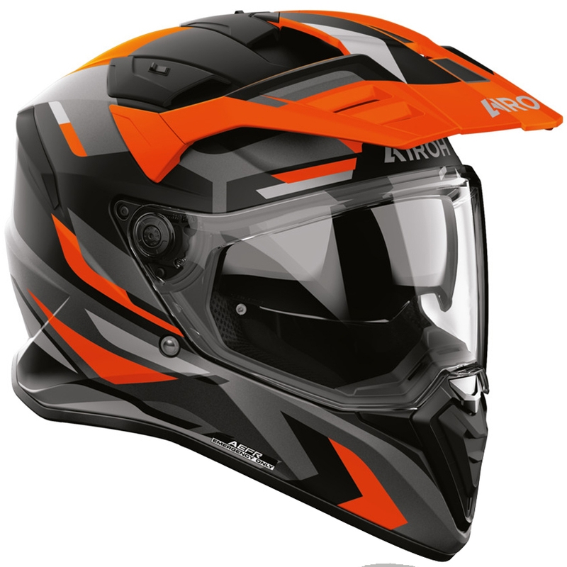 Enduro motociklistička kaciga Airoh BADX-X Glitch mat narančasta
