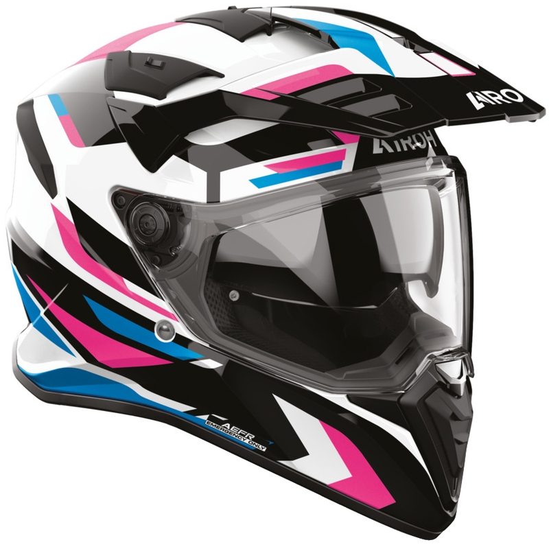 Enduro motociklistička kaciga Airoh BADX-X Glitch roza