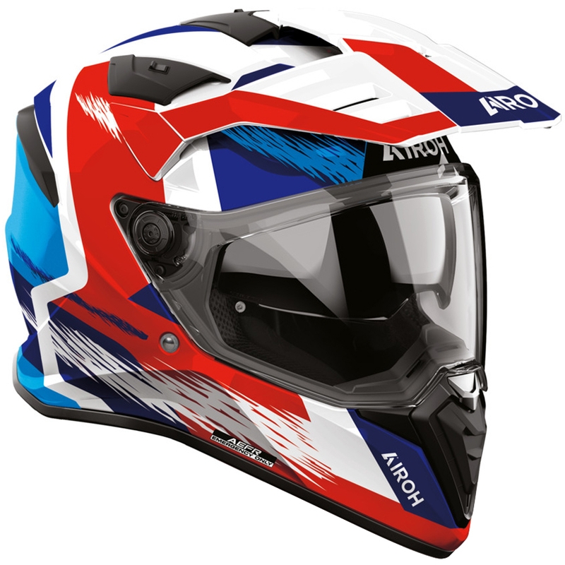 Enduro motociklistička kaciga Airoh BADX-X Airspeed plavo-crvena
