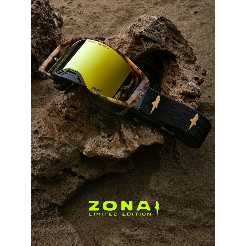 Alpinestars Supertech Zona motocross naočale ograničenog izdanja crno-smeđe boje sa zrcalno zlatnim pleksiglasom