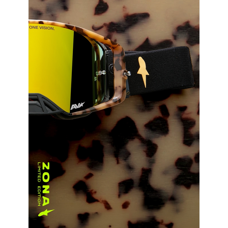 Alpinestars Supertech Zona motocross naočale ograničenog izdanja crno-smeđe boje sa zrcalno zlatnim pleksiglasom