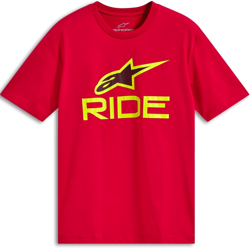 Alpinestars Ride 4.0 CSF majica kratkih rukava crveno-fluo žuto-crna
