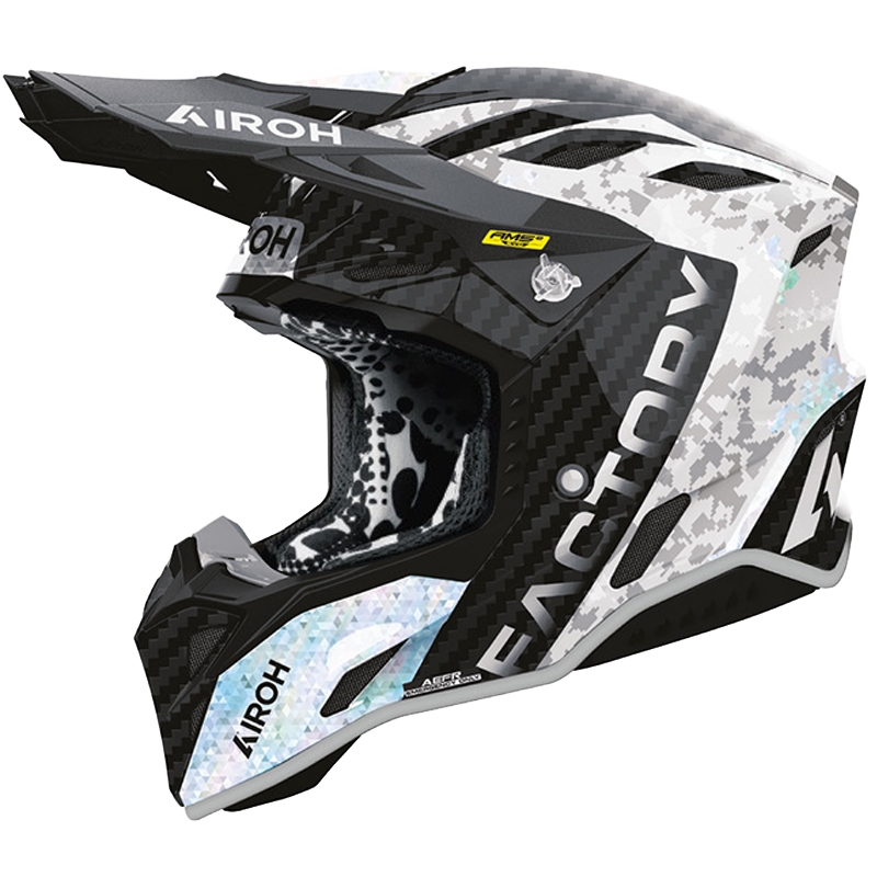 Kaciga za motokros Airoh Aviator Factory Bitmap Carbon, siva