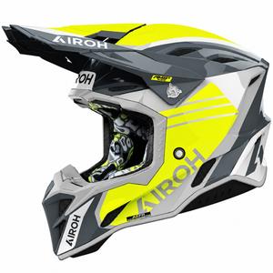 Kaciga za motokros Airoh Aviator Factory Atlan sivo-žuta