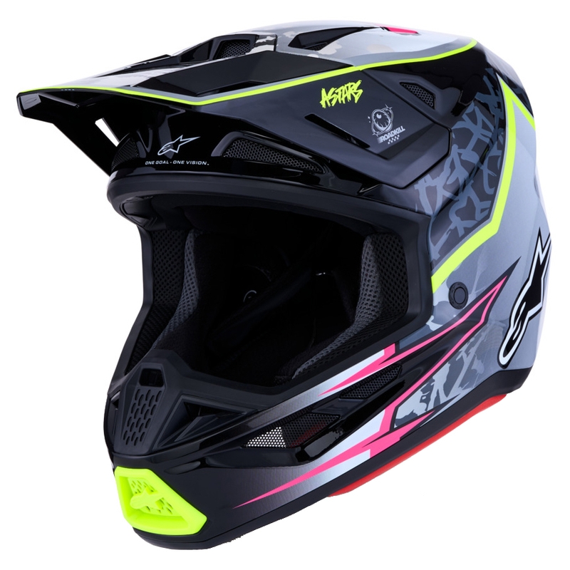 Alpinestars Supertech S-M7 Blaster kaciga za motokros, sivo-fluo žuta