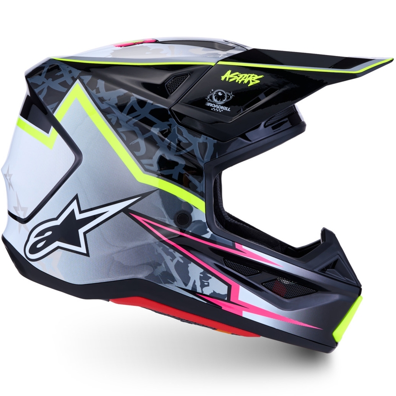 Alpinestars Supertech S-M7 Blaster kaciga za motokros, sivo-fluo žuta