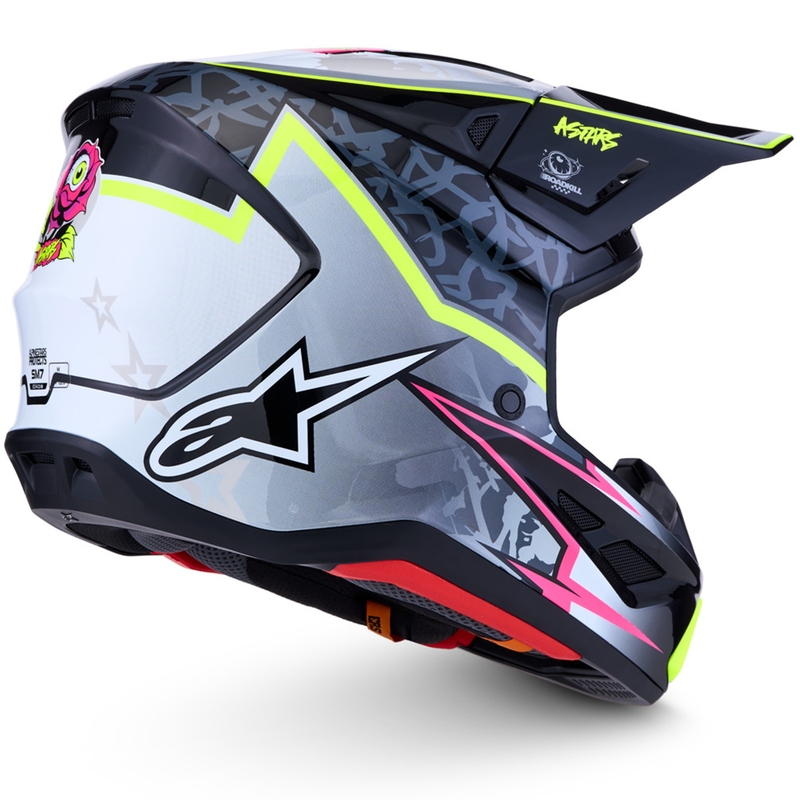 Alpinestars Supertech S-M7 Blaster kaciga za motokros, sivo-fluo žuta