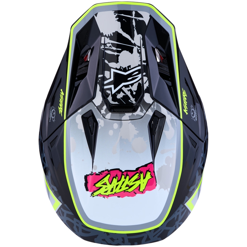 Alpinestars Supertech S-M7 Blaster kaciga za motokros, sivo-fluo žuta