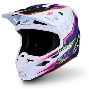 Alpinestars Supertech S-M7 Blaster kaciga za motokros ljubičasto-bijela