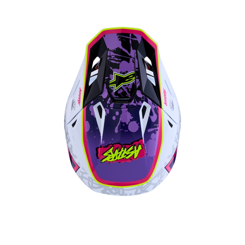 Alpinestars Supertech S-M7 Blaster kaciga za motokros ljubičasto-bijela