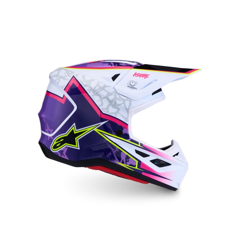 Alpinestars Supertech S-M7 Blaster kaciga za motokros ljubičasto-bijela