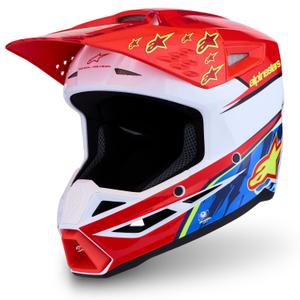 Alpinestars S-M3 Falcon kaciga za motokros fluo crveno-bijela