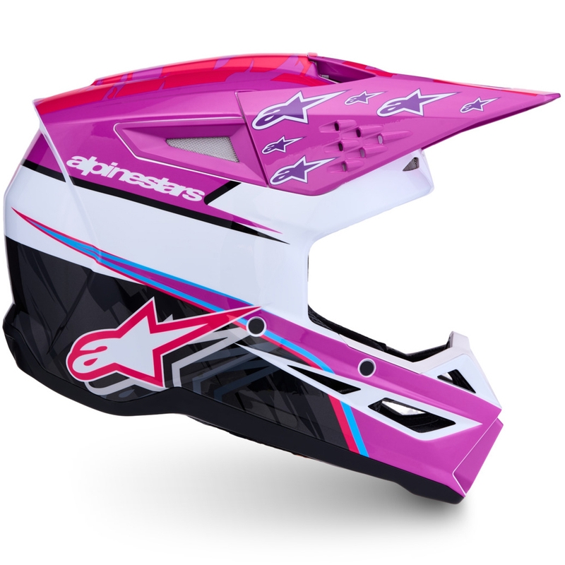 Alpinestars S-M3 Falcon kaciga za motokros ljubičasto-bijelo-fluo roza