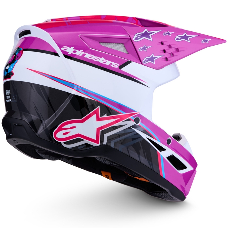 Alpinestars S-M3 Falcon kaciga za motokros ljubičasto-bijelo-fluo roza