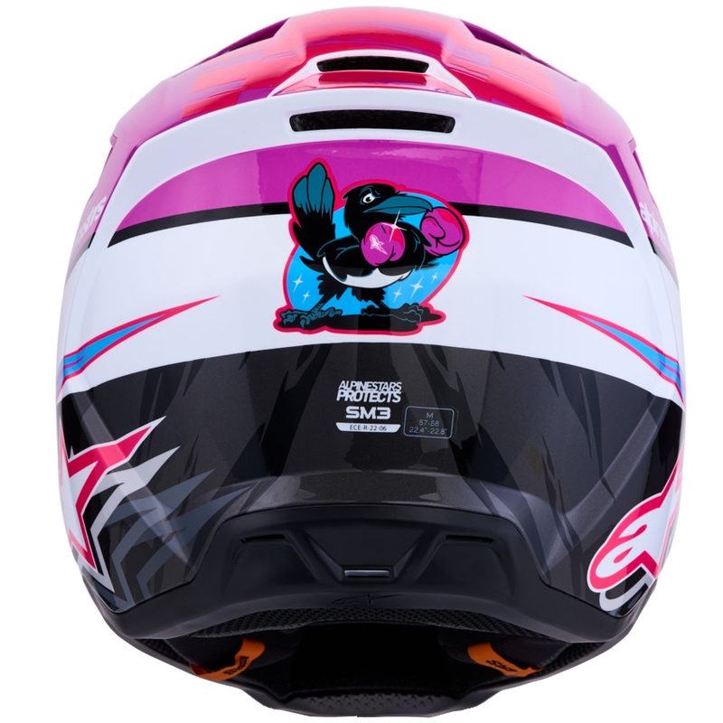 Alpinestars S-M3 Falcon kaciga za motokros ljubičasto-bijelo-fluo roza