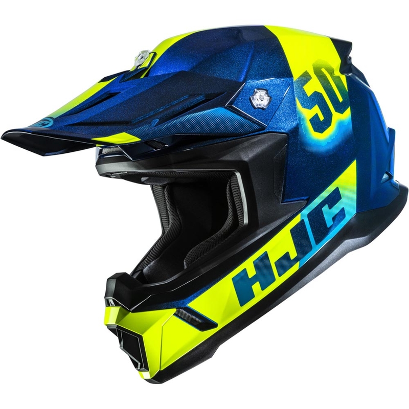 Motokros kaciga HJC C50 Dash MC2 plavo-fluo žuta