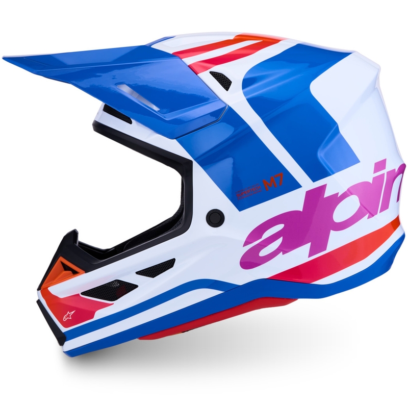 Alpinestars Supertech S-M7 Core motocross kaciga bijelo-plavo-narančasta
