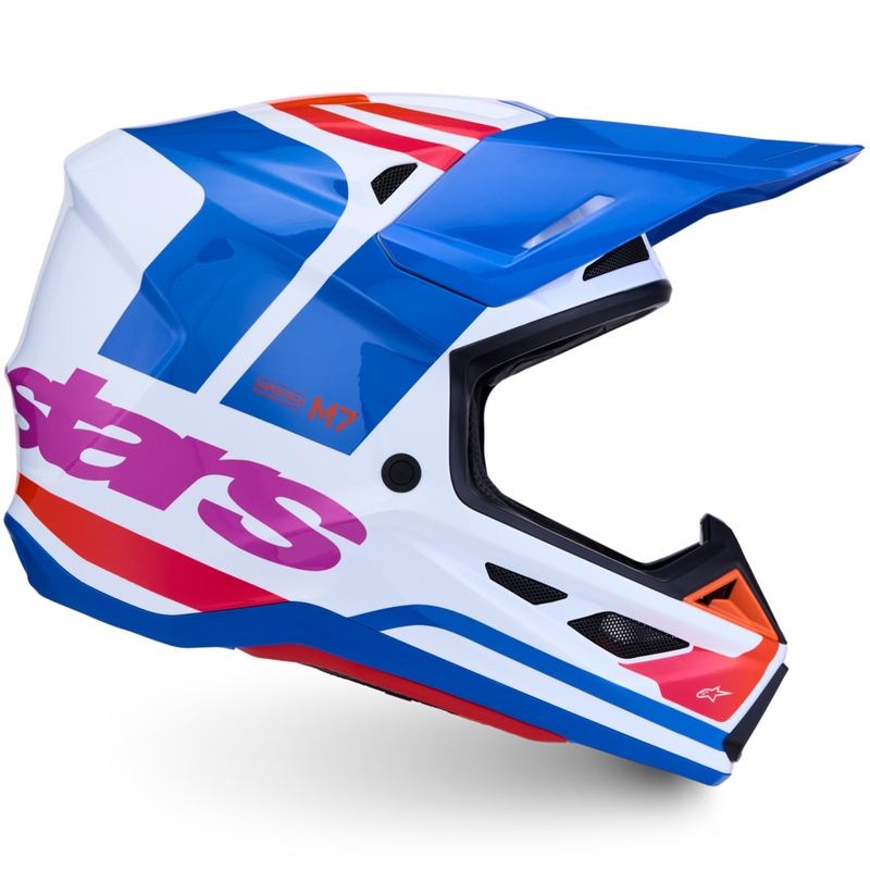 Alpinestars Supertech S-M7 Core motocross kaciga bijelo-plavo-narančasta