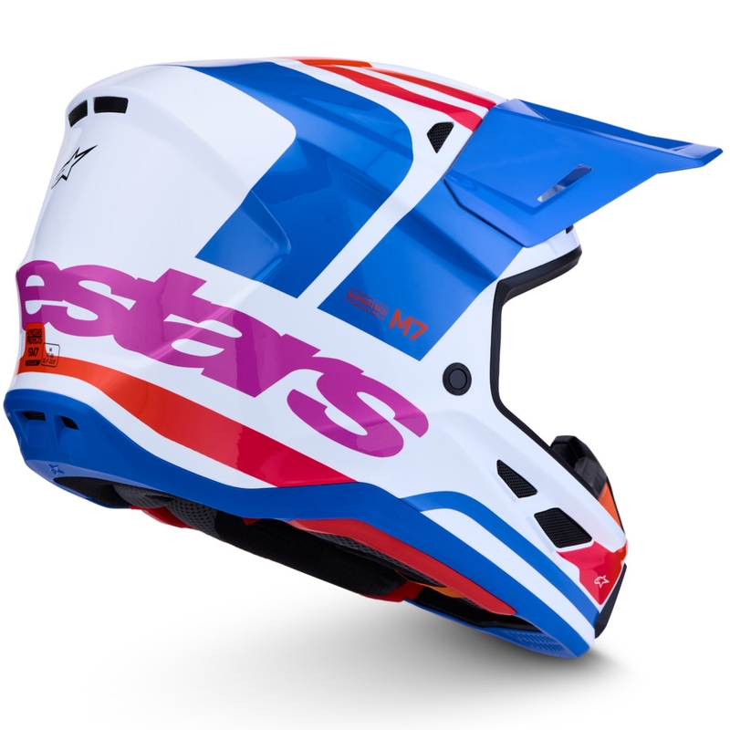 Alpinestars Supertech S-M7 Core motocross kaciga bijelo-plavo-narančasta