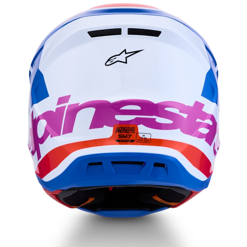 Alpinestars Supertech S-M7 Core motocross kaciga bijelo-plavo-narančasta