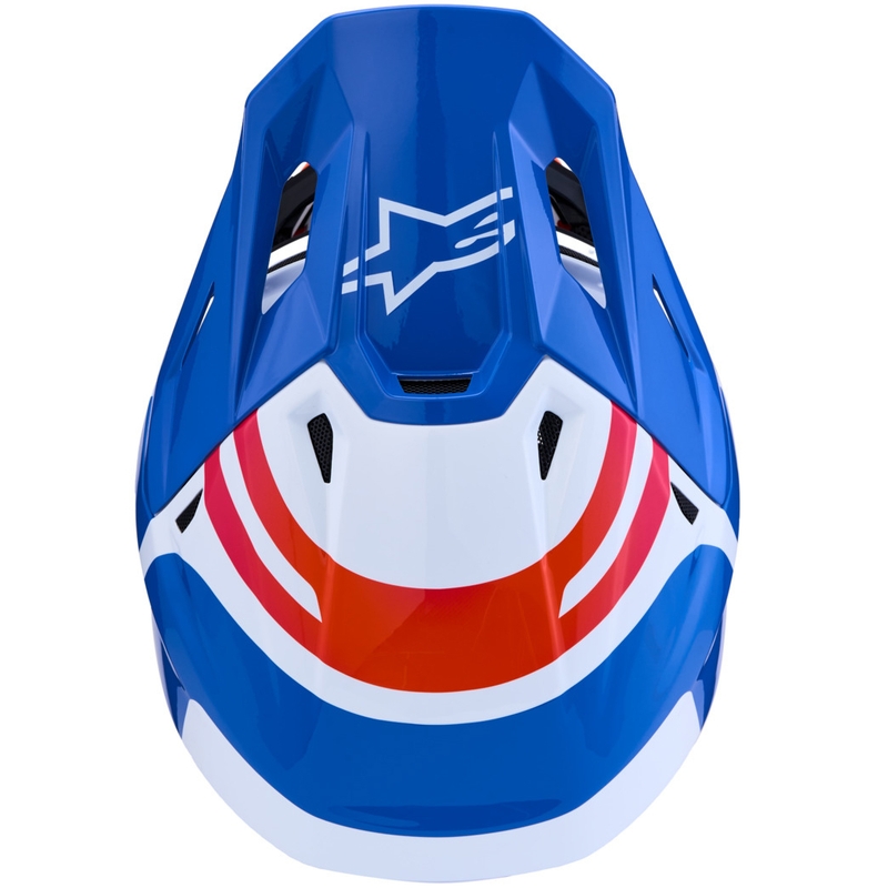 Alpinestars Supertech S-M7 Core motocross kaciga bijelo-plavo-narančasta