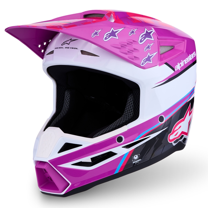 Alpinestars S-M3 Falcon dječja motokros kaciga ljubičasto-bijelo-crna