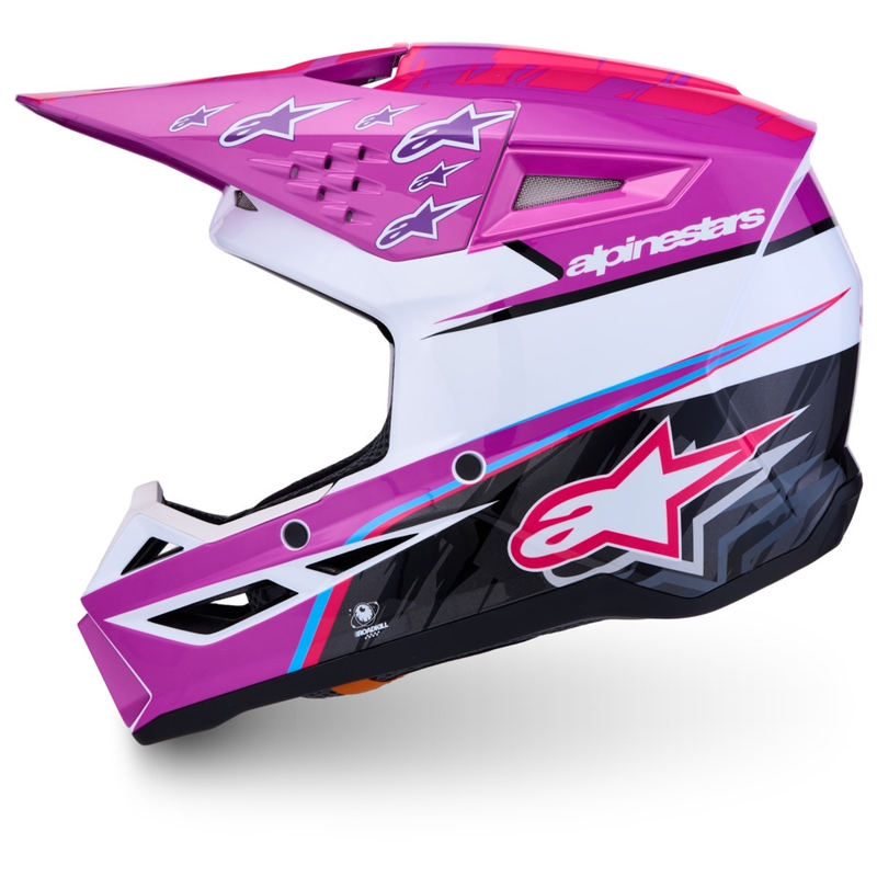 Alpinestars S-M3 Falcon dječja motokros kaciga ljubičasto-bijelo-crna