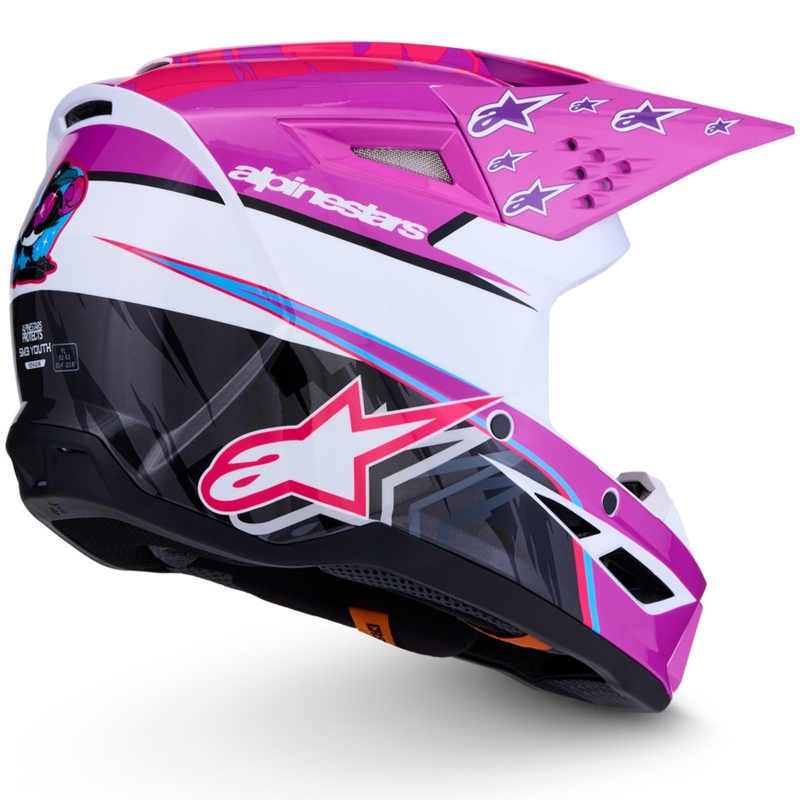 Alpinestars S-M3 Falcon dječja motokros kaciga ljubičasto-bijelo-crna