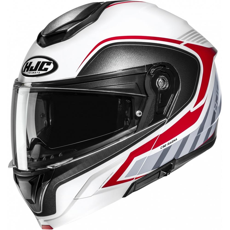 Preklopna motociklistička kaciga HJC C92 Ragna MC1 bijelo-sivo-crvena