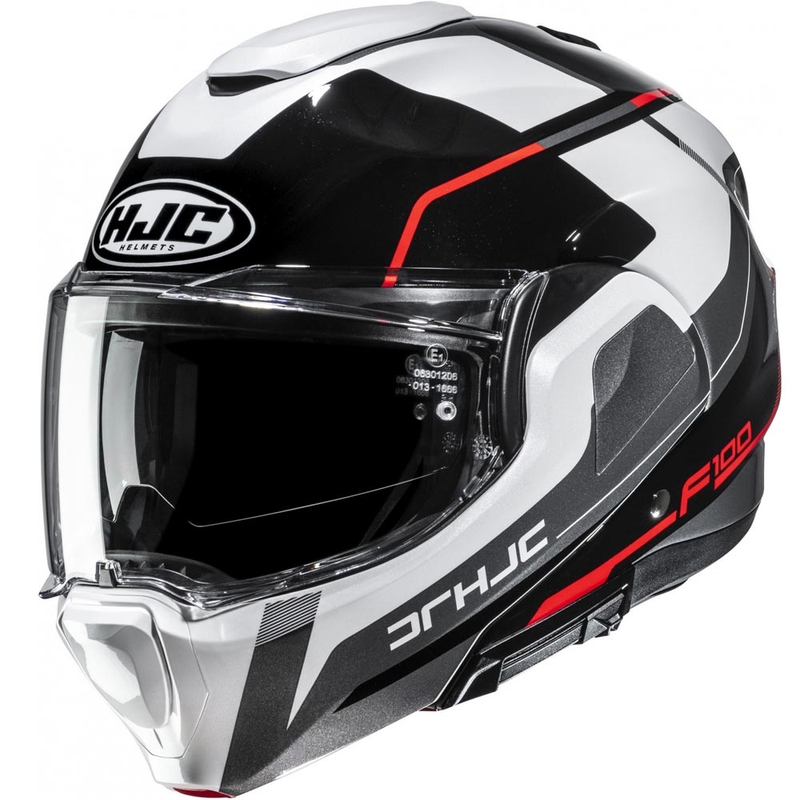 Preklopna motociklistička kaciga HJC F100 Astra MC1 crno-bijelo-crveno-siva