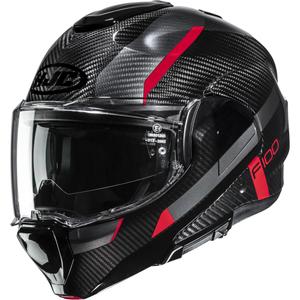 HJC F100 Carbon Askan MC1 preklopna motociklistička kaciga crno-crvena