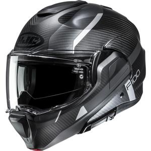 Preklopna motociklistička kaciga HJC F100 Carbon Askan MC5SF crno-sivo-srebrna
