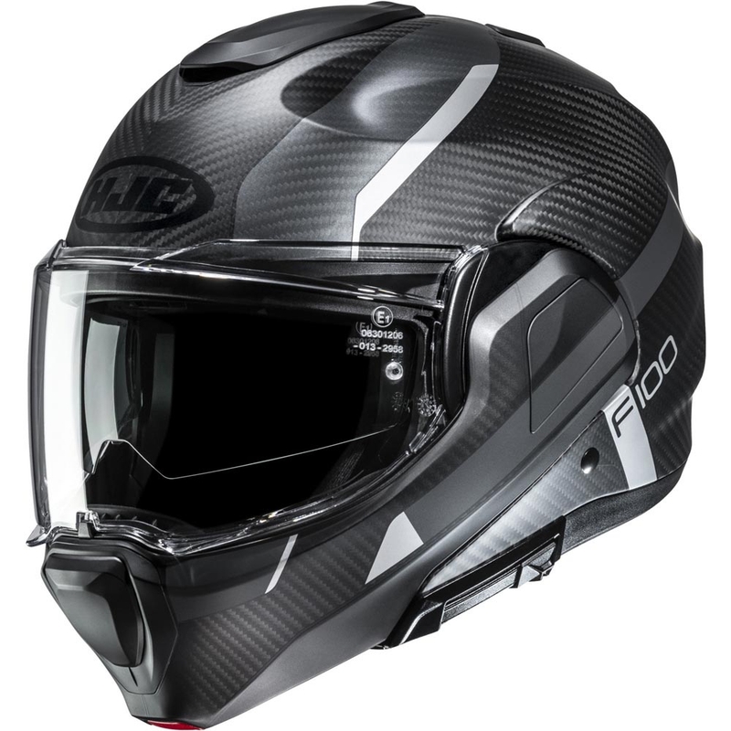 Preklopna motociklistička kaciga HJC F100 Carbon Askan MC5SF crno-sivo-srebrna