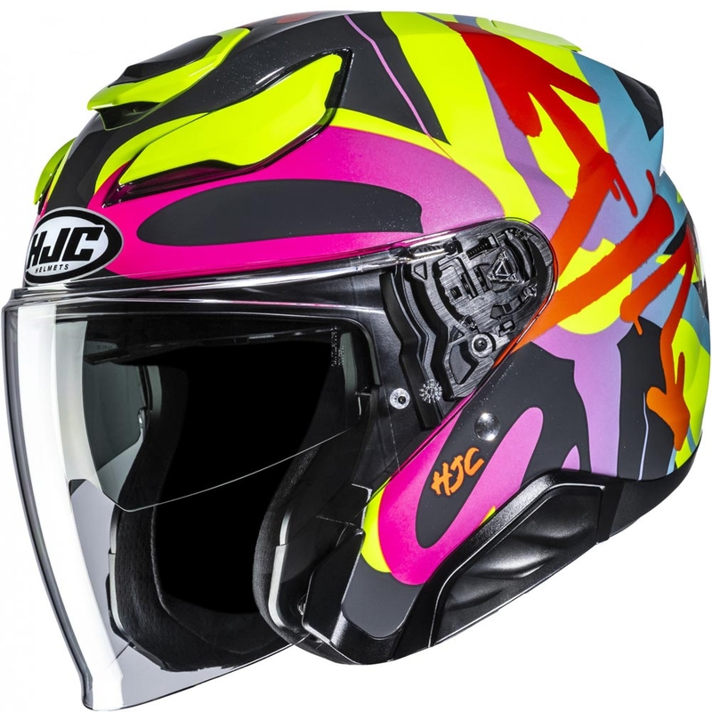 Otvorena motociklistička kaciga HJC F31 Sora MC38 crne boje