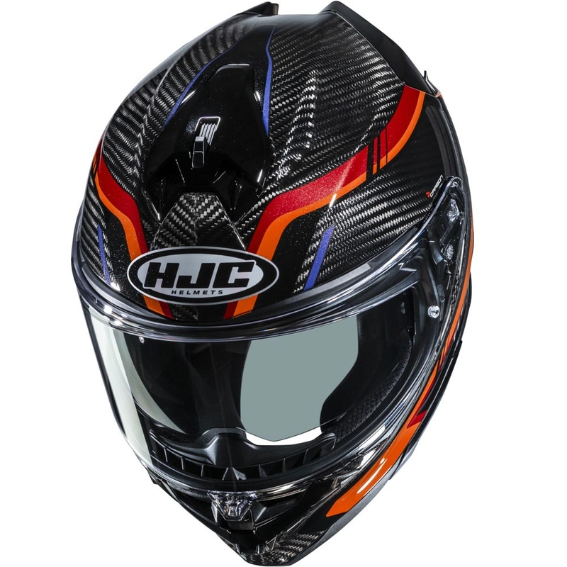Integralna motociklistička kaciga HJC F72 Carbon Kairo MC8 crno-narančasto-crveno-ljubičasta