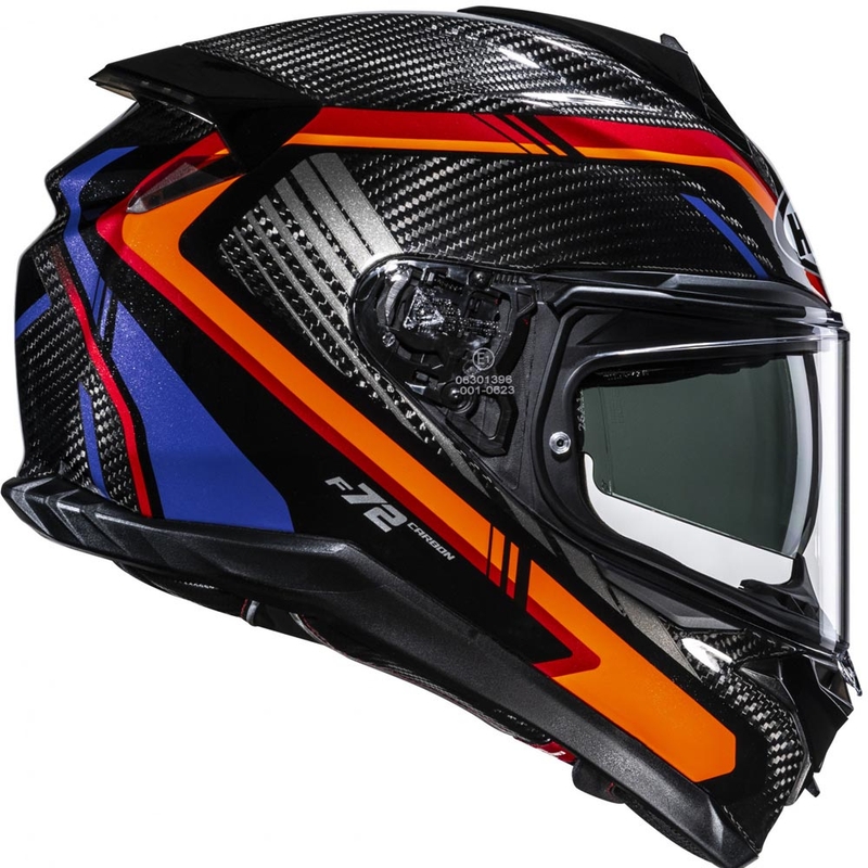 Integralna motociklistička kaciga HJC F72 Carbon Kairo MC8 crno-narančasto-crveno-ljubičasta