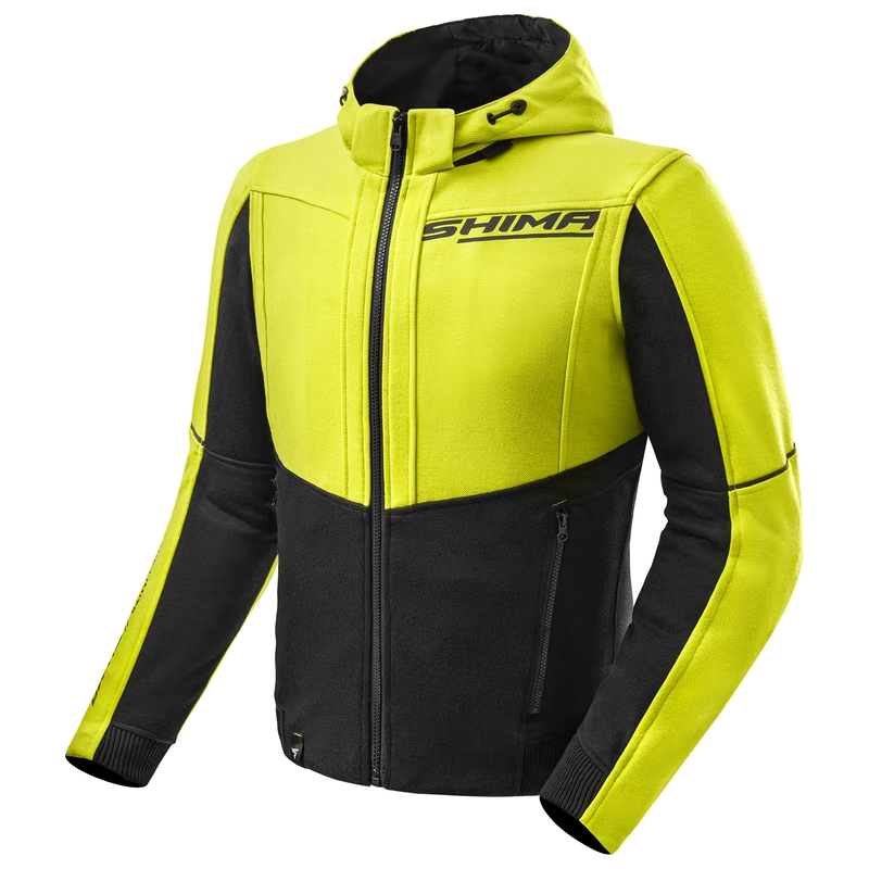 Shima Daybreaker motociklistička majica s kapuljačom crno-fluo žuta
