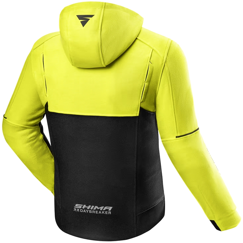 Shima Daybreaker motociklistička majica s kapuljačom crno-fluo žuta